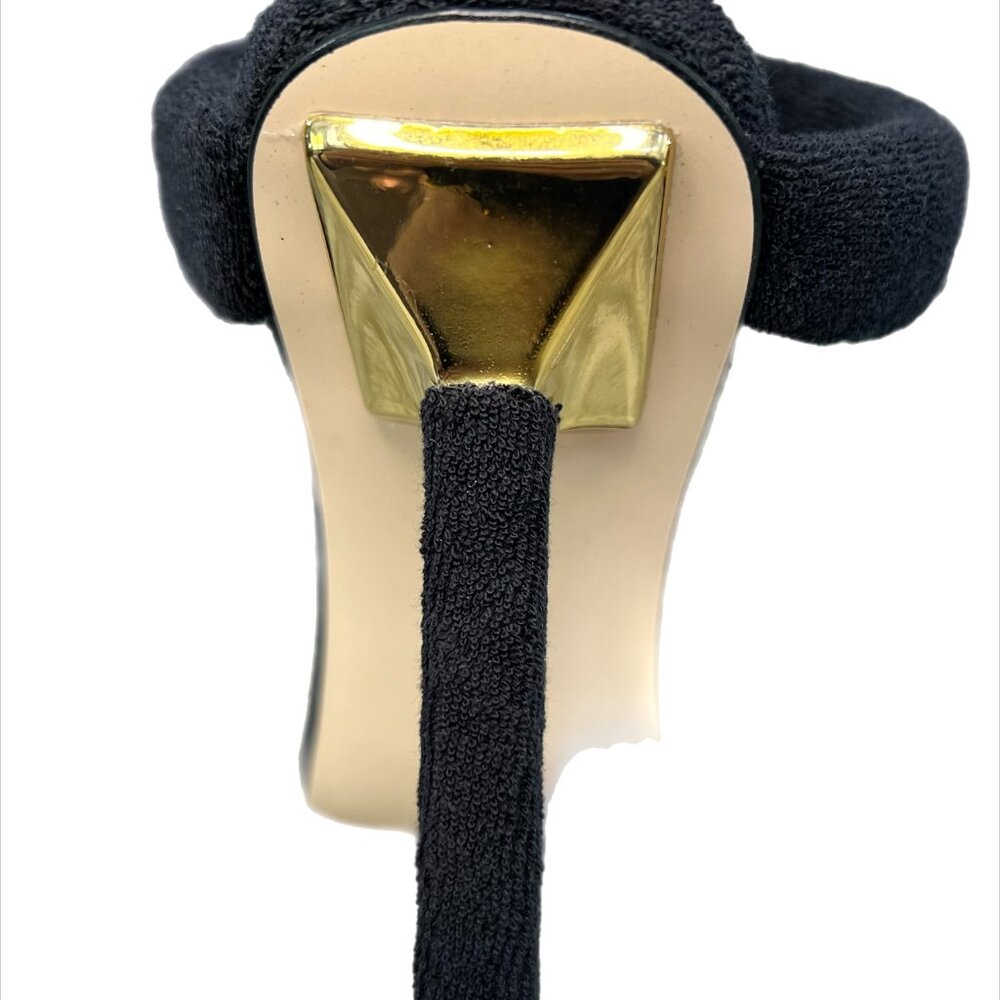 Good American Black Terry High Heels Sandals size 7 1/2 - Picture 7 of 10